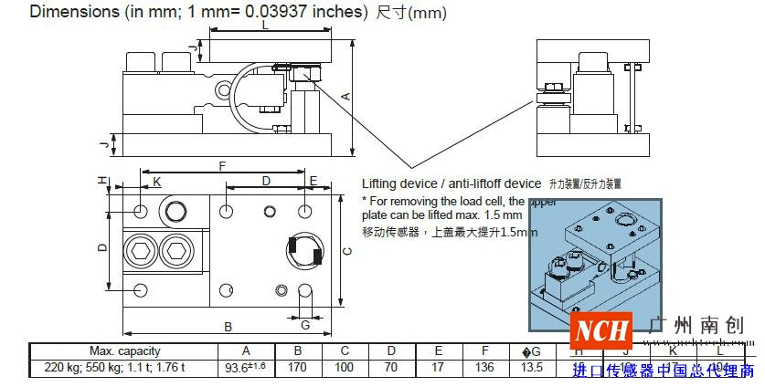 HBM  HLCM-MB35稱重模塊產(chǎn)品尺寸